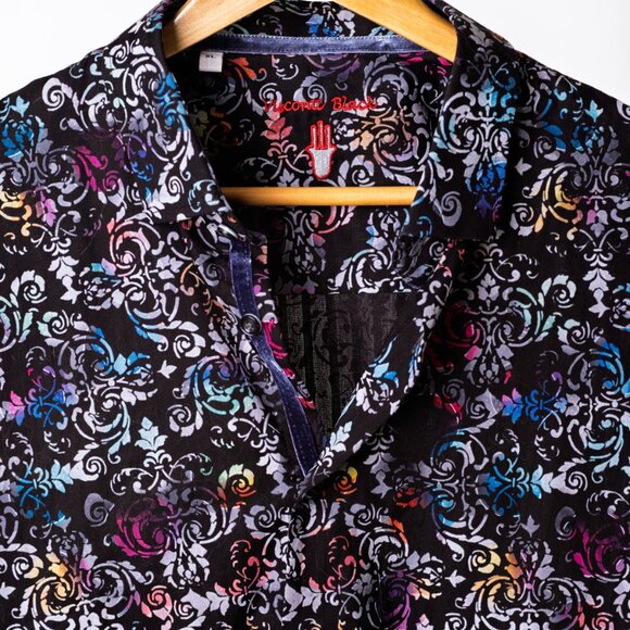Luchiano Visconti Black Label Multicolor Baroque Cotton Shirt XL - Picture 4 of 7